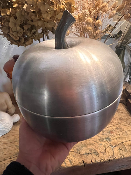 Seau à glace vintage pomme en aluminium brossé et plastique - Made in Italy