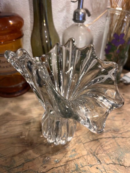 Vase vintage bonbon en cristal de Vannes le Chatel- Années 60/70