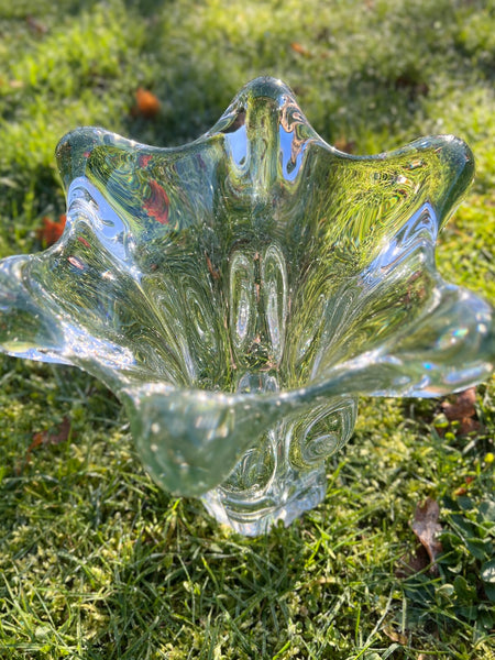 Grand vase en cristal de Vannes vintage dit Tête de girafe - 1950