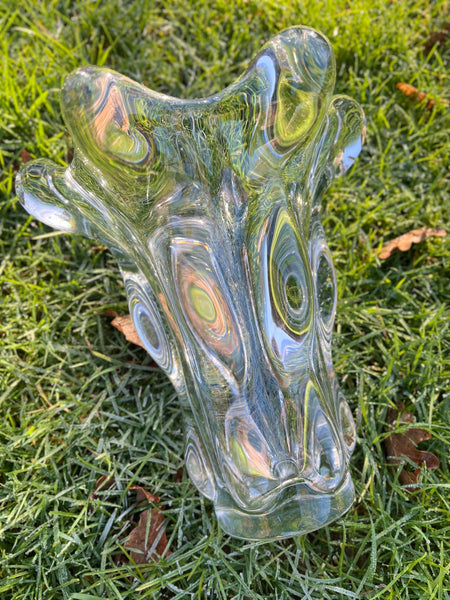 Grand vase en cristal de Vannes vintage dit Tête de girafe - 1950