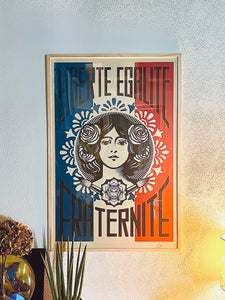 Affiche originale Liberté Egalité Fraternité - Shepard Fairey "Obey"