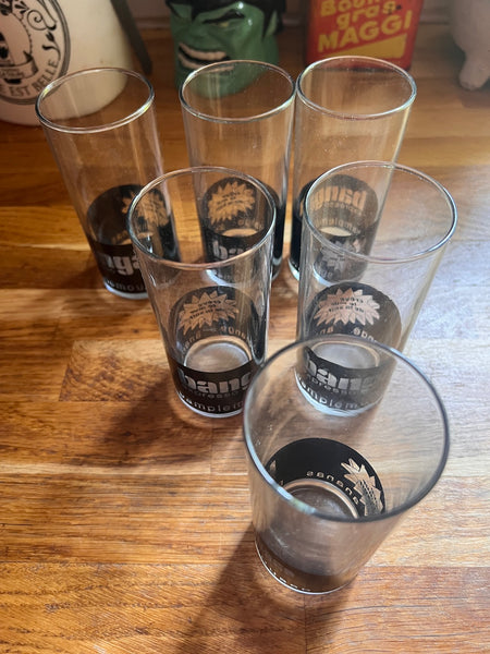 Lot de 6 verres de bistrot vintages Banga Expresso - Années 60