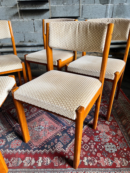 Lot de 5 chaises rares et vintages Baumann en bois et velours - Années 70