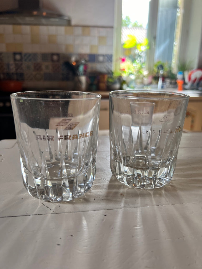 Verres à whisky verres et or, Brocante en ligne