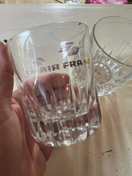 2 verres à whisky vintages Air France