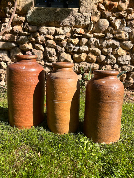 Grand vase / pot vintage en grès 30cm