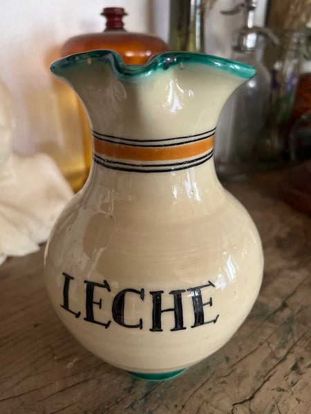 Pichet / cruche vintage Leche en céramique émaillée de Toledo - Espagne