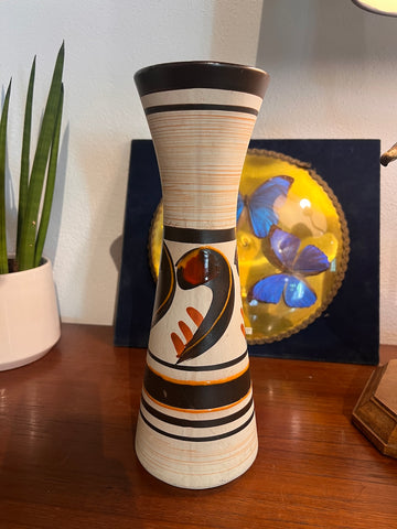 Vase diabolo vintage en céramique West Germany - Années 70