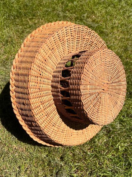 Panier à apéritif vintage en osier et rotin