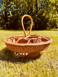 Panier à apéritif vintage en osier et rotin