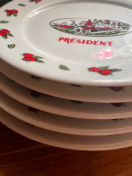 Ensemble de 5 assiettes Président en porcelaine de Limoges par Apilco France