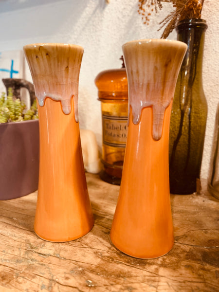 Paire de vases vintages grands modèles en céramique - Asie - Années 70