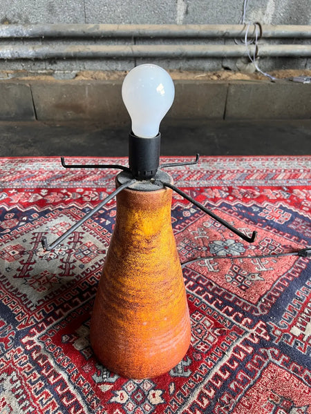 Lampe de sol des potier d'Accolay en céramique et résine - 90cm - Circa 1960