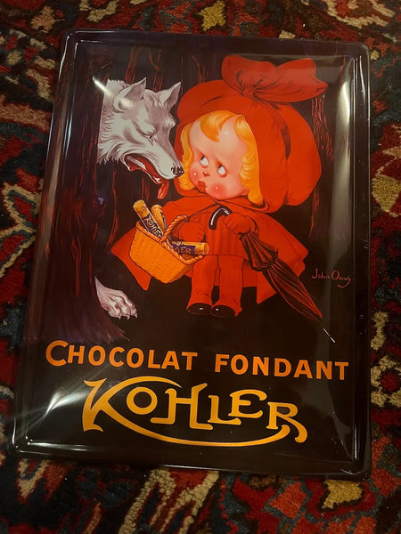 Plaque métallique publicitaire bombée Chocolat Kohler - Editions Clouet 40x30cm - 2016