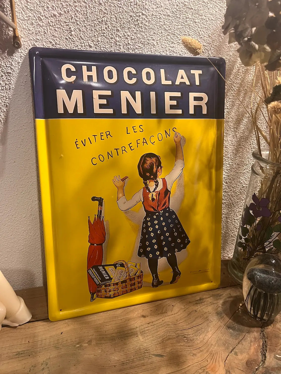 Plaque métallique publicitaire bombée Chocolat Menier - Editions Clouet 40x30cm - 2018