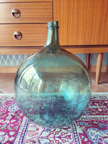 Dame jeanne en verre de 20 litres couleur bleue