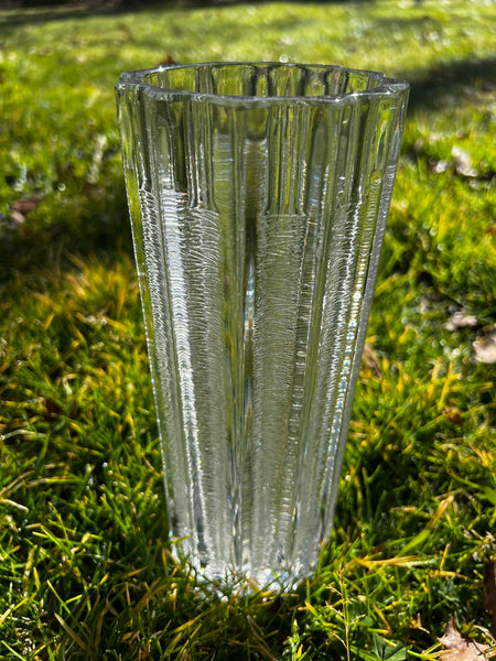 Vase cylindrique vintage en cristal - Italie - Années 60