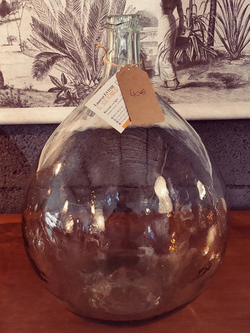 Dame jeanne en verre transparent vintage 15 litres - Le Sélectionneur - Brocante en ligne