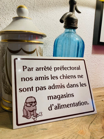 Panneau d'information vintage de magasin