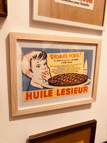 Buvard publicitaire vintage Huile Lesieur encadré