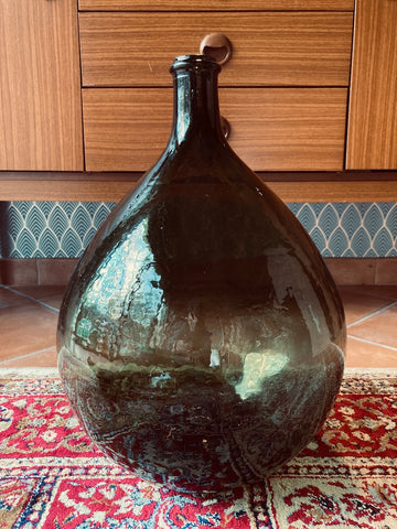 Dame jeanne en verre de 15 litres couleur verte foncée