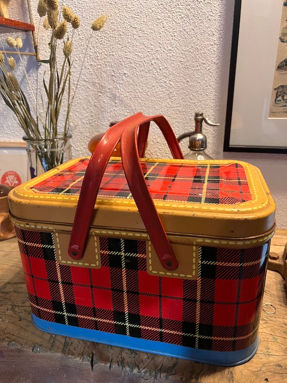 Panier à pique-nique métallique vintage The Skotch Basket by Petra Cabot - Années 50