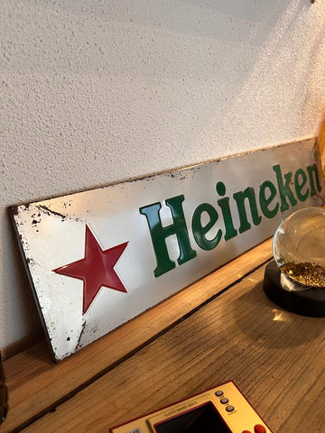 Plaque métallique de bar vintage Heineken - 68cm