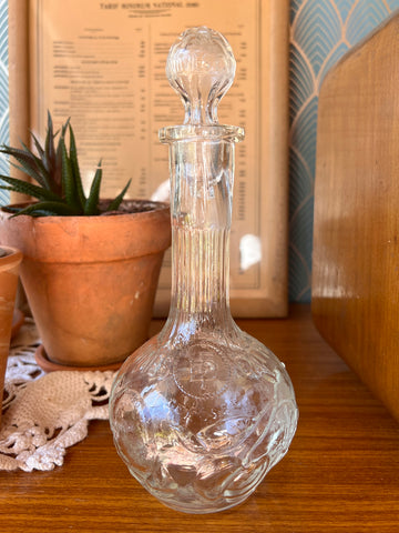 Carafe publicitaire vintage Extraits E. Durand Fils Nîmes en verre