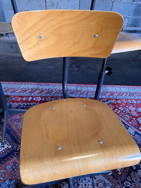Chaise d'atelier industrielle / de bureau vintage pivotante et réglable - Années 70
