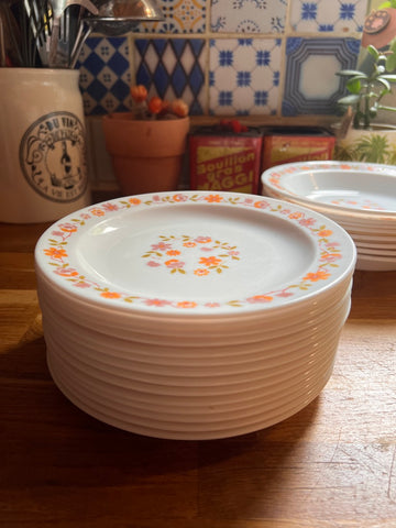 Service de 6 petites assiettes blanches à fleurs « TRÉMIÈRES » – La  Recyclerie LS