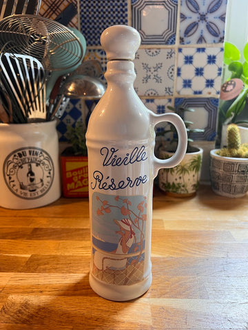 Bouteille à eau de vie vintage Vieille Réserve Revol en porcelaine - Made in France