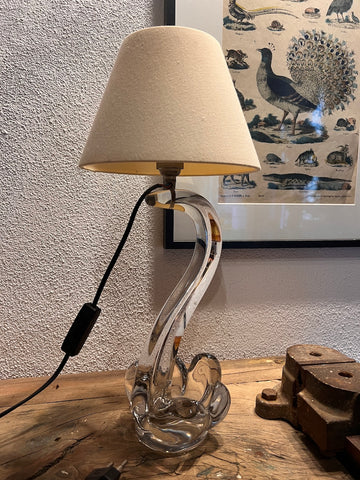 Lampe de table vintage Cygne en cristal - Années 50